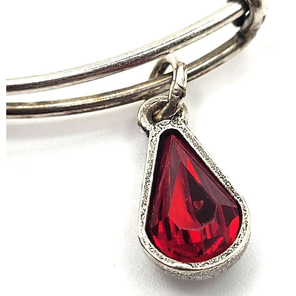 Alex & Ani Silvertone Red Teardrop Bracelet Healing Energy Infused